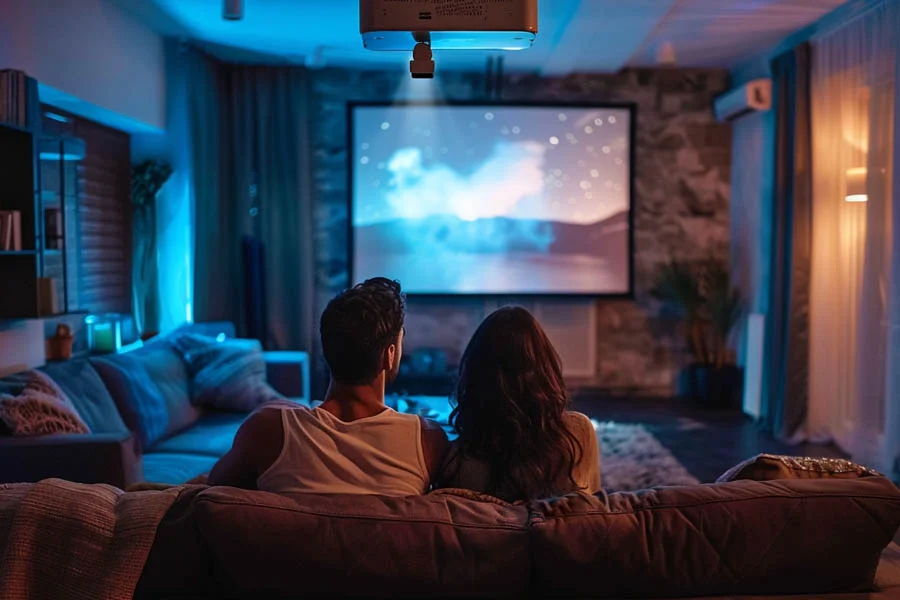 projector for movies on wall