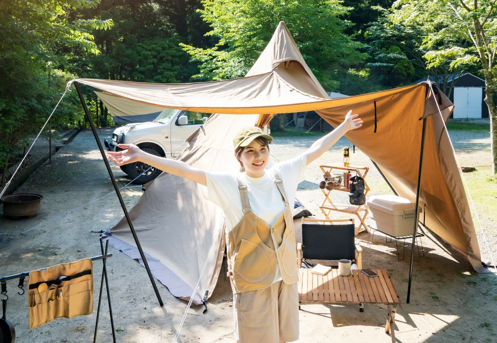 teepee tent with stove hole